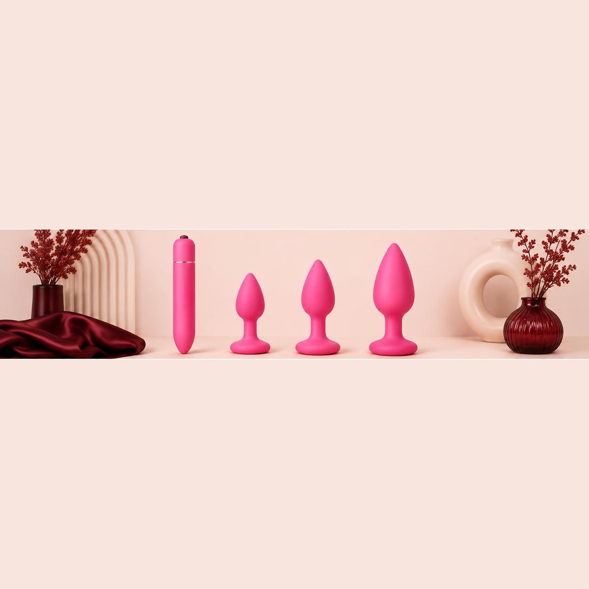 Plug Anal Vibrant en Silicone – 3 Tailles | LovaPulse Mini