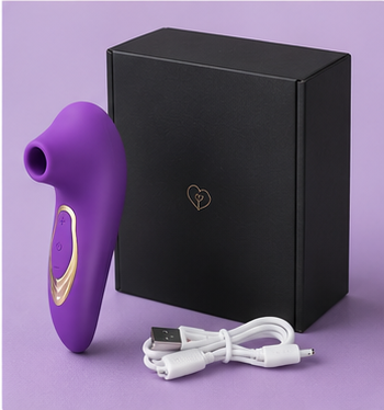 Violet + boîte : LovaSuction violet avec boîte et câble de recharge USB